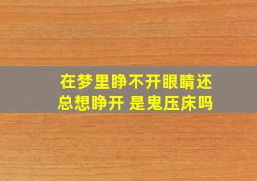 在梦里睁不开眼睛还总想睁开 是鬼压床吗